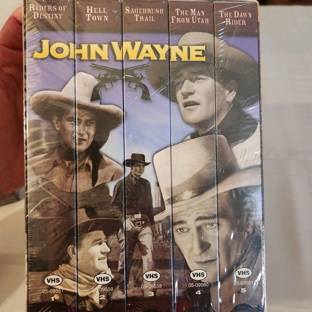 John Wayne Sealed VHS 5 Pack Collectors Series Western Vintage 90s Cowboy Wild